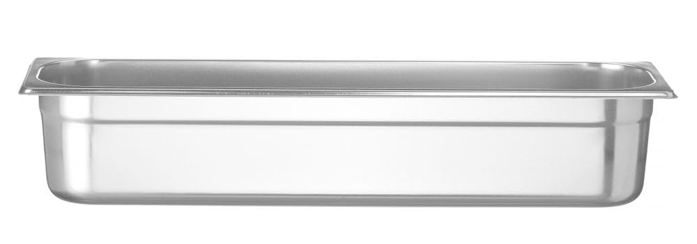 HENDI Contenitore Gastronorm, GN 2/4, resistenza termica -40 °C a 300 °C, compatibile con i forni a convezione, frigoriferi, bagno María, chafing dishes, 5.8L, 530x162x(H) 100mm, acciaio inox 18/10