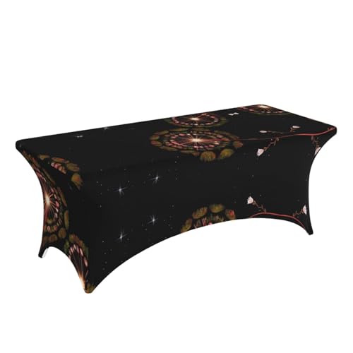 Nappe pissenlit étoilé table 1.8m rectangulaire housse angle anti-glisse