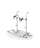 Carry-Bike Pro Calidad portador de la bici para autocaravanas Con Una exclusiva telescópica barra de apoyo de primera calidad que puede transportar hasta 4 bicicletas. Especificaciones: versión estándar para 2 bicicletas de construcción segura, especialmente rieles reforzados con grandes dimensiones se completa con los bloques 1 y 3 de la bici robusta carril de la ayuda en acero inoxidable 18/10 Estructura de construcción telescópico que cuando está extendida permite la unión de dos adicionales 'rieles rápida' para el tercero y cuarto de bicicletas (no incluido) autorizados a transportar hasta 60 kg Kit de instalación y el soporte del bastidor incluida.