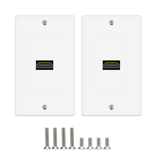 MOAVEQ HDMI Wall Plates HDMI Face Plate(2 Pack HDMI) (1 Port)