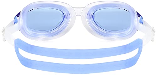 Image of I-SWIM LADIES COSTUME IS-103 ROYAL /PINK DOTS SIZE 2XL WITH GOGGLES SILICONE IS-1600 WITH POUCH BLUE