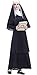 Produktbild LCXYYY Damen Nonnen Kostüm Kleid und Kopfbedeckung Halloween Costume Damen Zombie Geist Karneval Schwarz M
