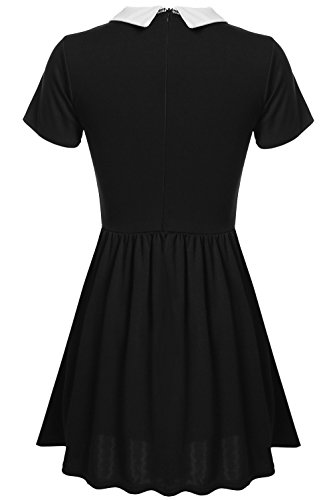 Pogt Women's Halloween Costumes Dress Wednesday Addams Costume Loose Fit Dress (Xxl, Black) #TOP2