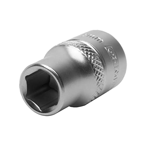 OEMTOOLS 22283 3/8 Inch Drive Socket, 9MM Low Profile Socket, 9 MM Socket Size with Knurled Detailing for Secure Handling, Hard Chrome Finish