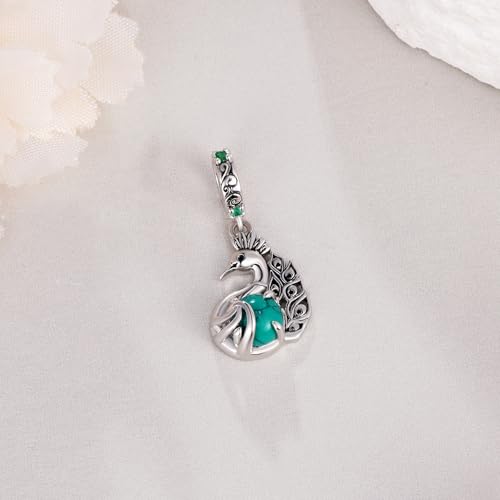 Peacock Gifts 925 Sterling Silver Turquoise Jewelry Peacock Stuffed Animal Animal Charms for Women Peacock Lover4