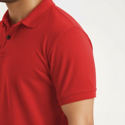 Image of Men's Premium Cotton Pique Polo T-Shirt, Classic Fit Short Sleeve Casual Summer Shirt, Soft & Breathable Fashion Polo
