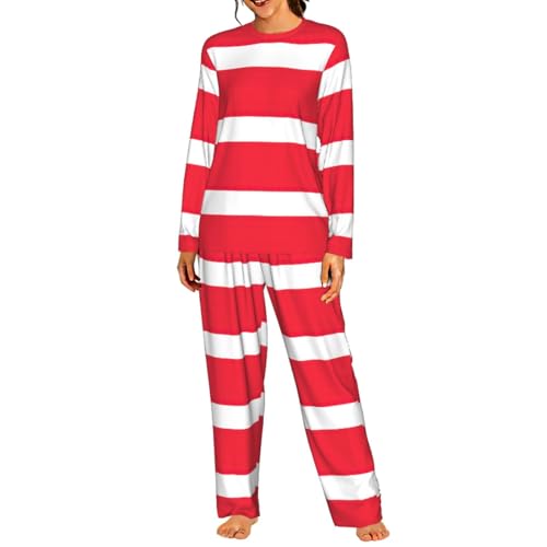 Pyjama drapeau autrichien pour femme : ensemble confortable à manches longues