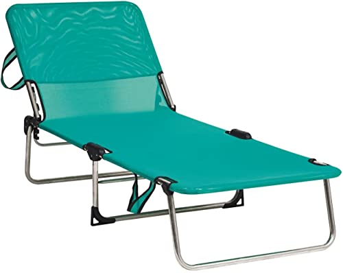 FERRETERIA LEPANTO Hamaca Plegable Playa, Tumbona reclinable y Plegable Playa, Cama Plegable Playa, jardín, terraza y Piscina (Verde)