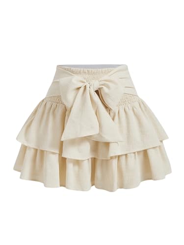 andmary Back ribbon mini skirt ベージュ ANDMARY】Back ribbon mini skirt