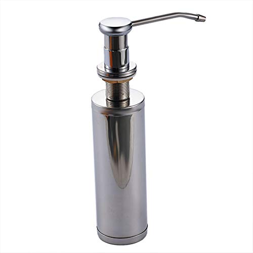 BASDW Botella de jabón de Fregadero del dispensador de jabón líquido de Acero Inoxidable Plata para Cocina o baño