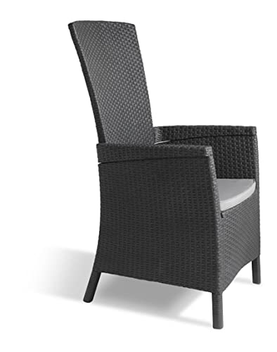 Allibert Dining Sessel Vermont anthrazit - Rattanoptik, wetterfest, Garten, Outdoor Cover