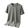 T Shirts for Men UK Fashion Short Sleeve Mens T Shirt Classic Solid Color Tee Tops Summer Regular Fit T-Shirts Casual Pullover Tshirts Comfortable Everyday Wear Clothing Khaki 4XL #2