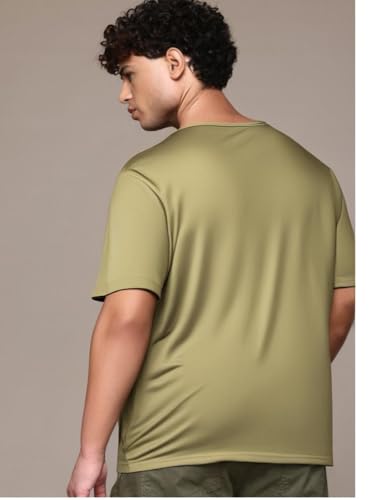 Image of Mack Jonney Regular Solid Cotton Blend V Neck T Shirt for Men