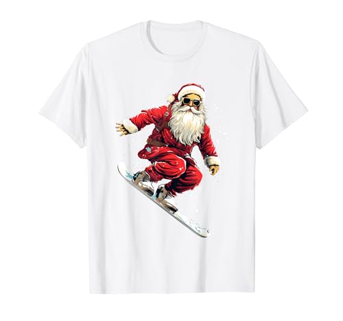 Santa Snowboard Santa Claus Boarder Navidad Fiesta de Navidad Camiseta