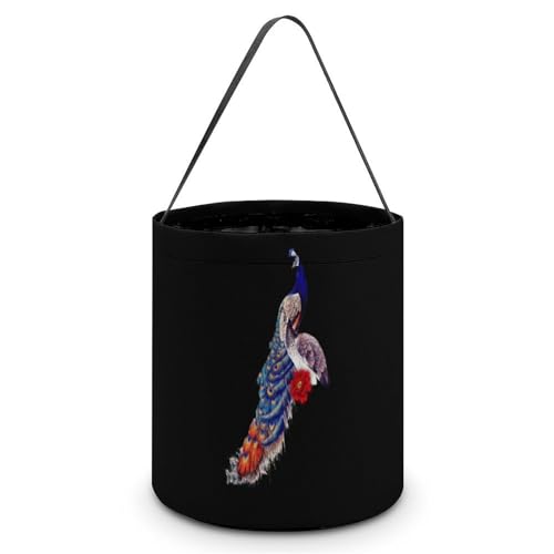 Peacock Cute Easter Basket Bags Eggs Bucket Candy Tote Decorations Gifts Party Storage Bag