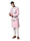 Elina fashion Men's Indian Raw Silk Kurta Pajama And Nehru Jacket (Waistcoat) || Wedding Ethnic Diwali Puja Set