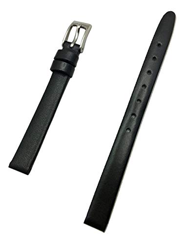9Mm Black Leather Watch Strap Genuine Calfskin Wrist Band | Elegant, Flat Replacement Wrist Bracelet That Brings New Life To Any Watch (Womens Standard Length) #TOP7