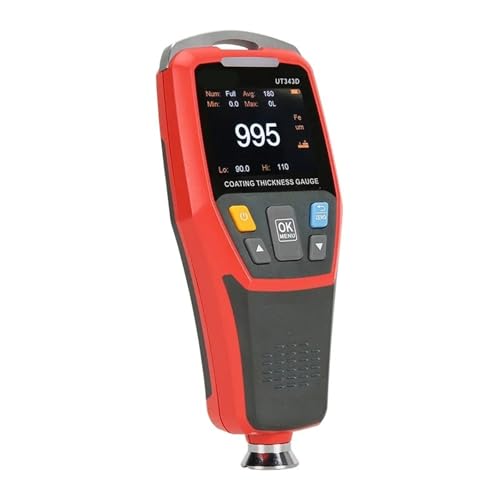 Calibrador de espesores UT343D digital con pantalla LCD retroiluminada de 320 x 240 píxeles, para pintura automotriz y recubrimientos en metales ferrosos y no ferrosos miniatura 2