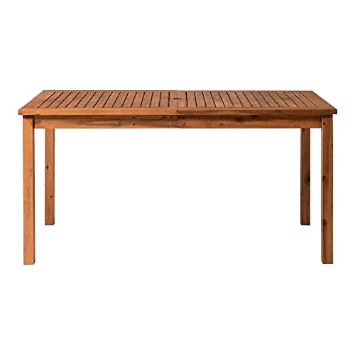 Walker Edison AZWSDTBR Dominica Contemporary Slatted Outdoor Dining Table thumb #3