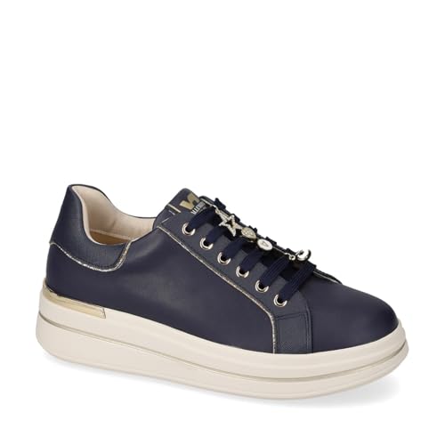 Baskets décontractées confort compensées Valleverde 35480A cuir blanc