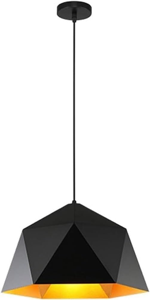Suspension en métal noir et cuivre moderne au design géométrique haut de gamme