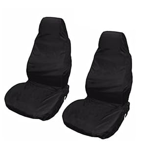 CICMOD Car Seat Cover Universal Waterproof Black Seat Protector Pack of 2
