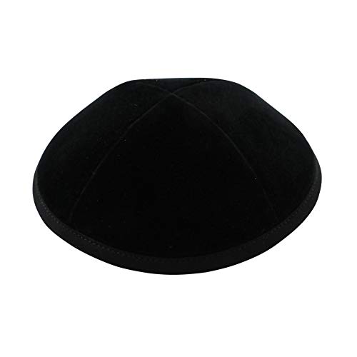 Cool Kippah Black Velvet Four Part Designed Yarmulkah For Boys Size 3 #TOP1