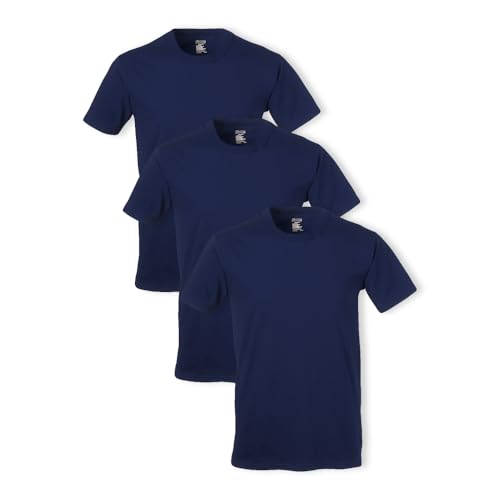 Soffe Mens 3 Pack 4.3 Oz Cotton Military Tee, Dark Navy, Large