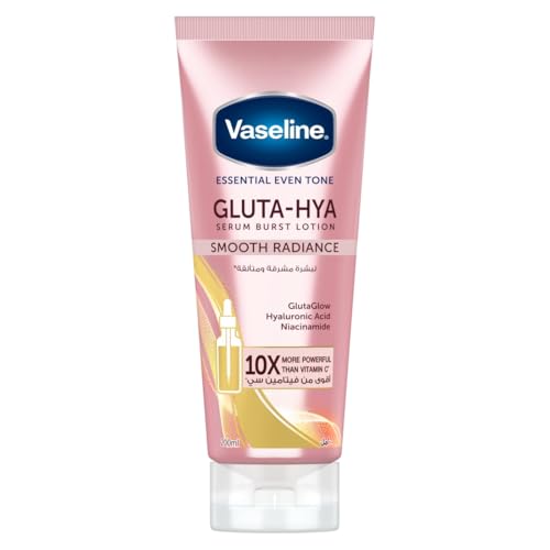 Vaseline Essential Even Tone Body Lotion Smooth Radiance Gluta-Hya Serum Burst 10X More Powerful than Vitamin C Deeply Moisturising 200ml