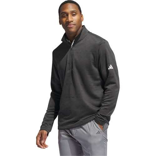 adidas Men's Core Printed 1/4 Zip Golf Pullover Charcoal/Black Xl2