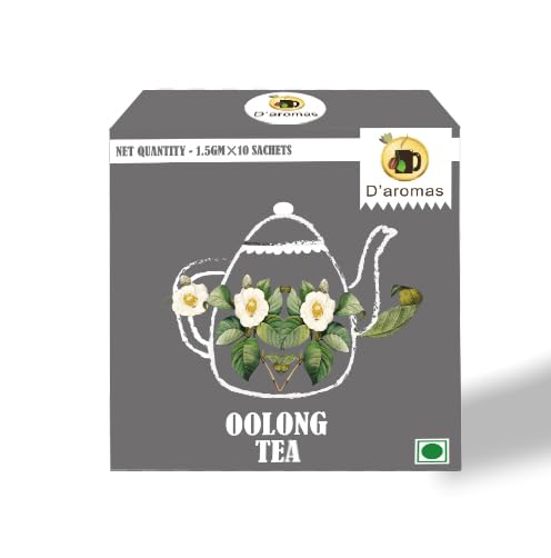 D'aromas Oolong Tea Bags | Premium Oolong Leaves | Smooth, Rich & Aromatic Flavor | Wellness & Detox Tea | 10 Tea Bags (1.5g Each) | D'aromas Herbal Tea