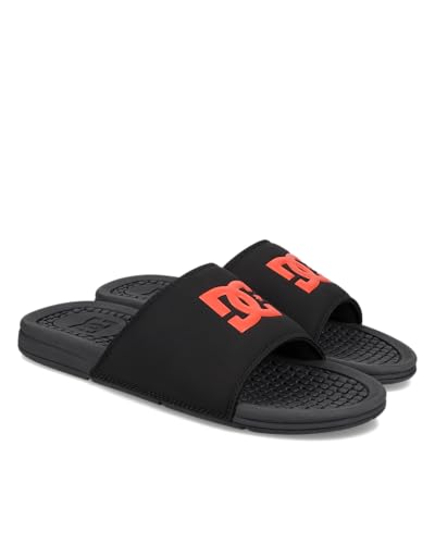 DC Men's Casual Slide Sandal, Black/Grey/RED, 7