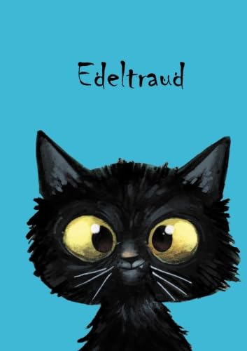 Edeltraud: Personalisiertes Notizbuch, DIN A5, 80 blanko Seiten mit kleiner Katze auf jeder rechten unteren Seite. Durch Vornamen auf dem Cover, eine ... Coverfinish. Über 2500 Namen bereits verf