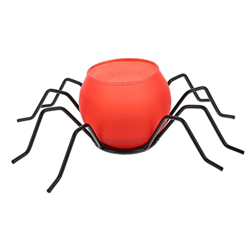 VALICLUD Candelabro de ferro forjado para Halloween candeeiro de mesa vermelho suporte velas para velas de chá e para decoração de janela e mesa