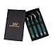 SV Lash Tweezers | Lash Extension Tweezers Set | 5Pcs Stainless Steel Eyelash Extension Tweezers Set | Volume/Isolation Nail Art Curved Tweezers (Green 4 Pc)
