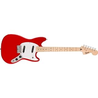 Squier Sonic Mustang MN (Torino Red) – Guitare Électrique - Les Beatles, Paul McCartney, John Lennon, RIngo Starr, George Harrison