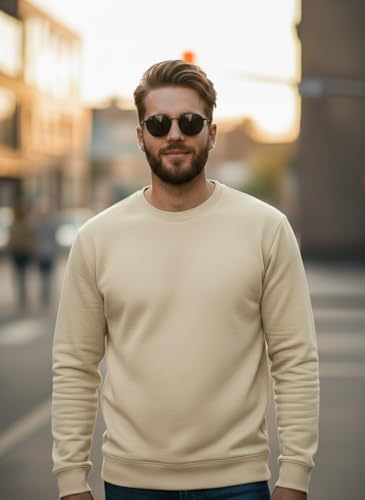 Image of Mack Jonney Men Regular Fit Fleece ||Black||Round Neck Solid||Sweatshirt-JM3911
