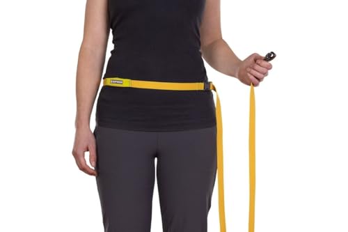 Ruffwear Flagline Hundeleine, schnelle, leichte, Starke Leine, 2-in-1 Hand- oder Taillenleine zum Laufen, Ufbewahrungstasche und sicher abschließbarer Crux-Clip, Balsalt Grey