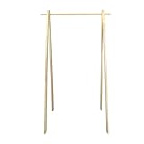 HomeStock African Adventure No Tool Collapsible Wooden Garment Rack in Natural Rubberwood, Lightweight and Portable, 18D x 38W x 60H Inches, 30 lb Capacity