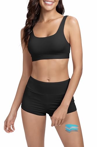 Beautikini Period Swimwear Sporty Bikini Sets Two Piece Menstrual Swimsuits Leakproof Bathing Suit for Teen Girls