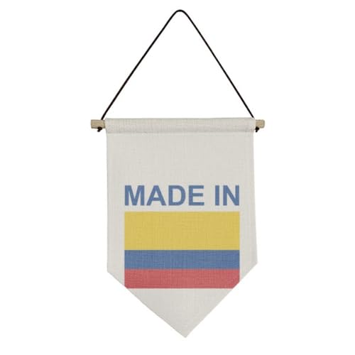 Drapeau Colombie déco murale bannière en toile pour chambre et bureau