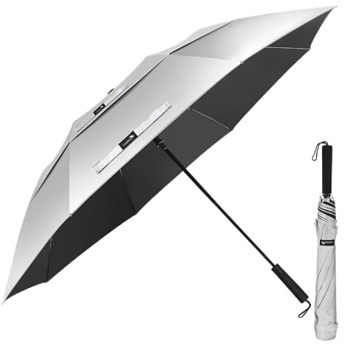 Parapluie de golf double canopée ventilée contre le vent et le soleil