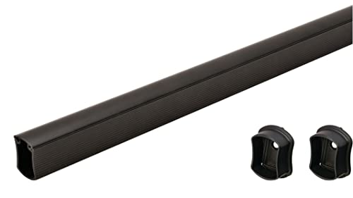TAG Hardware Wardrobe Closet Rod Concave Shape with End Supports and Protective Cap Black (36 INCH LONG)