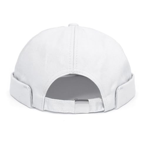 Image of 2 Pcs Mens Brimless Docker Cap Set - Retro Worker Sailor Skull Cap Beanie with Rolled Cuff