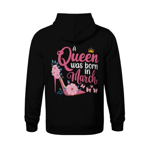 Kids Vintage A Queen Was Born In March Boys Girls Lightweight Kangaroo Pocket Fleece Hoodies3