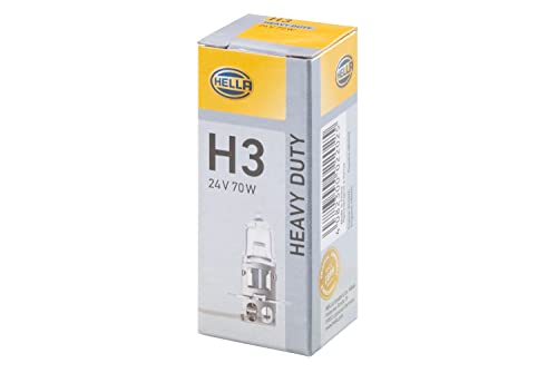 HELLA 8GH 002 090-251 Halógena Lámpara - H3 - Heavy Duty - 24V - 70W - Modelo de zócalo, bombilla incandescente: PK22s - caja - Cant.: 1