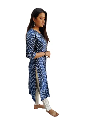 Image of Prijam Traditional Straight Long Kurti Mashru Leriya