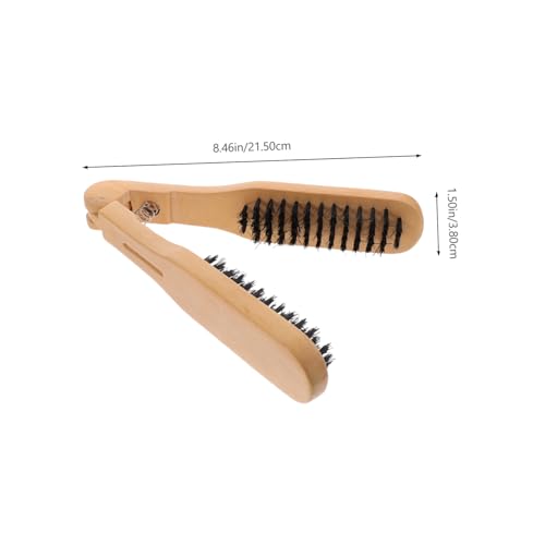 Cepillo alisador de cabello con cerdas de madera miniatura 6