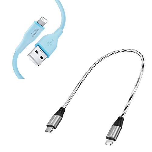 Bundle – 2 Items: 1Ft Short Lightning Cable + 6Ft Silicone Lightning Cable #TOP23