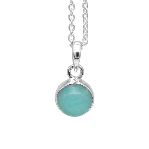 Collier en argent sterling massif et véritable pierre d'amazonite
